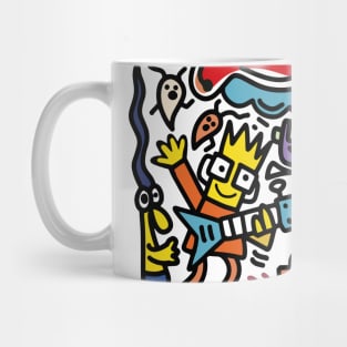 Hand drawn, doodle party set. Mug